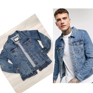 Pull & Bear Men’s Denim Jacket in mid blue sz S